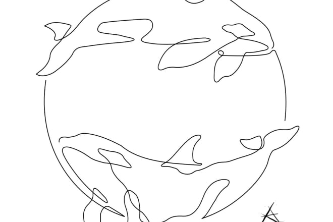 I will create single line illustrations of any animal