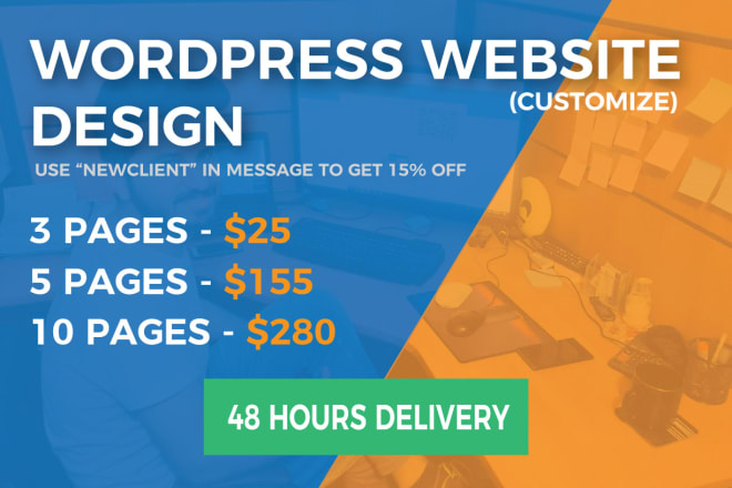 I will create urgent wordpress website or web design