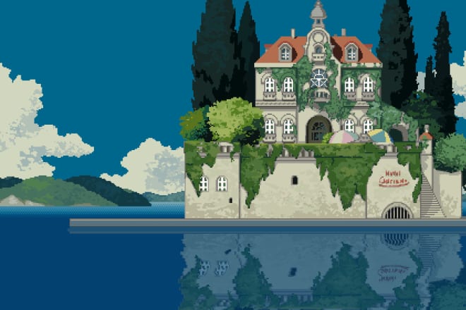 I will create you a pixel art scenario or tileset