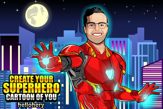 I will create you into superhero comic book cartoon charackter