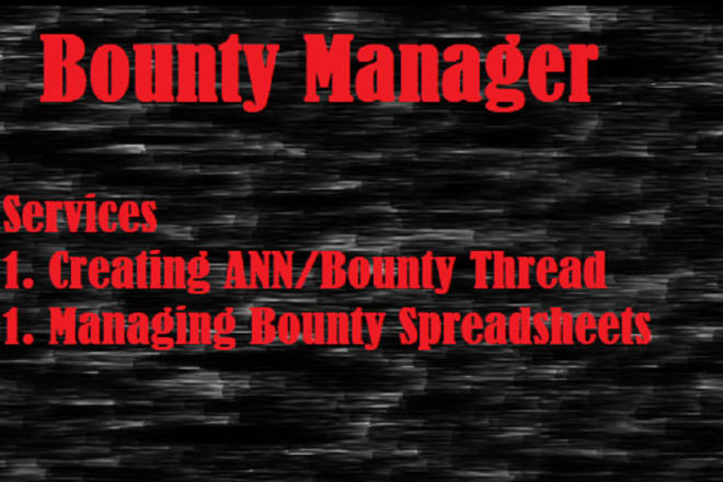 I will create your bitcointalk ann and bounty thread