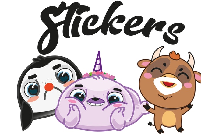 I will cute kawaii characters, emoji, stickers