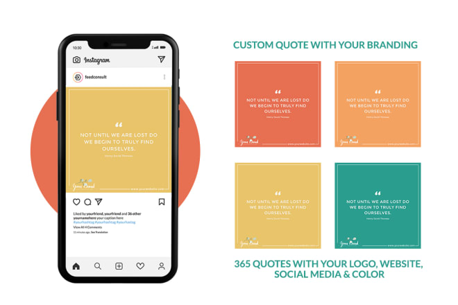 I will design 365 inspirational quotes with brand color and logo