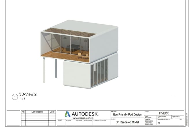 I will design 3d architectural model with rendering in revit