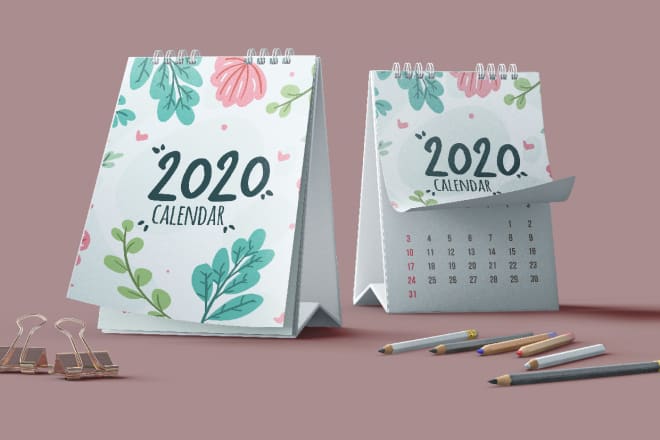 I will design a creative desk calendar or wall calendar