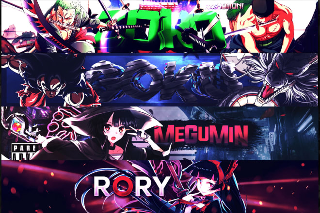 I will design a custom anime youtube banner for you