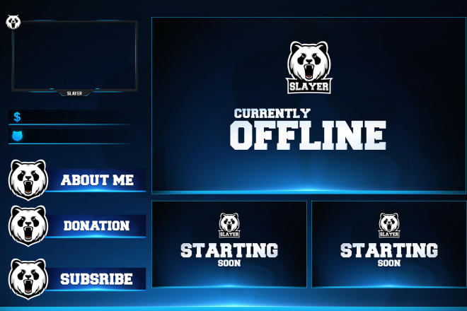 I will design a custom twitch overlay, panels, screens, alerts, etc