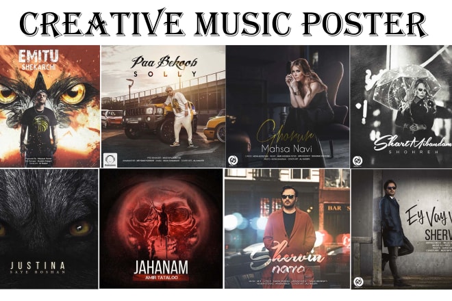 I will design a pro creative music poster