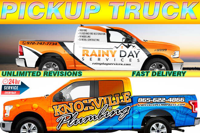 I will design a very unique truck,car wrap, pickup, van wrap design