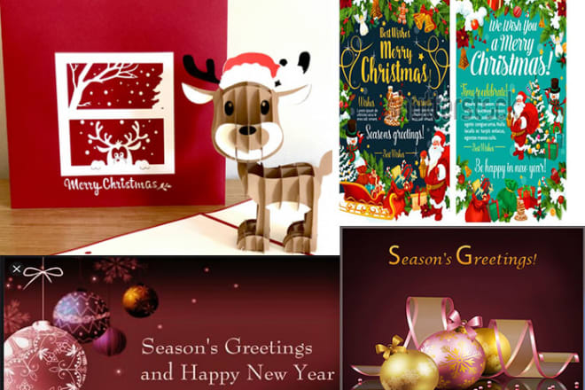 I will design amazing chrstmax and seasonal greeting cards, invitation cards, birthday