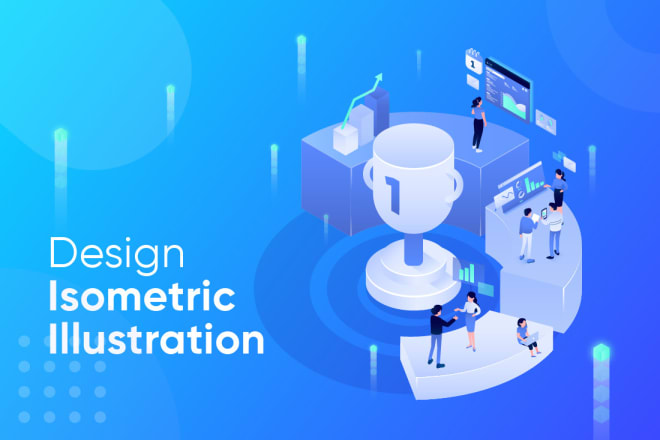 I will design amazing isometric vector illustration for website app