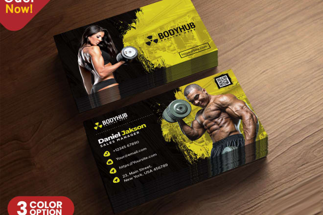 I will design business card for fitness, restaurant