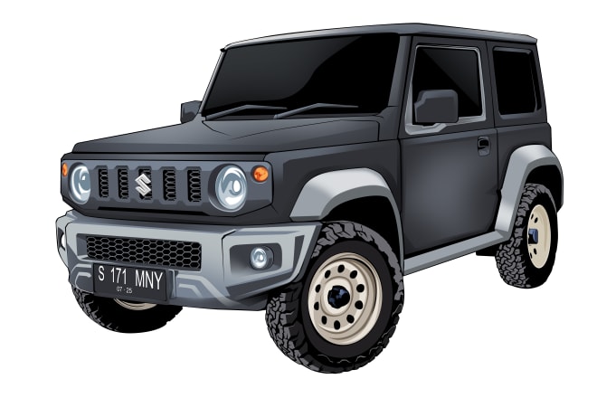 I will design car cartoon vector illustration