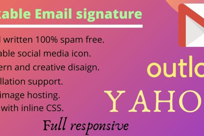 I will design custom html email signature gmail outlook