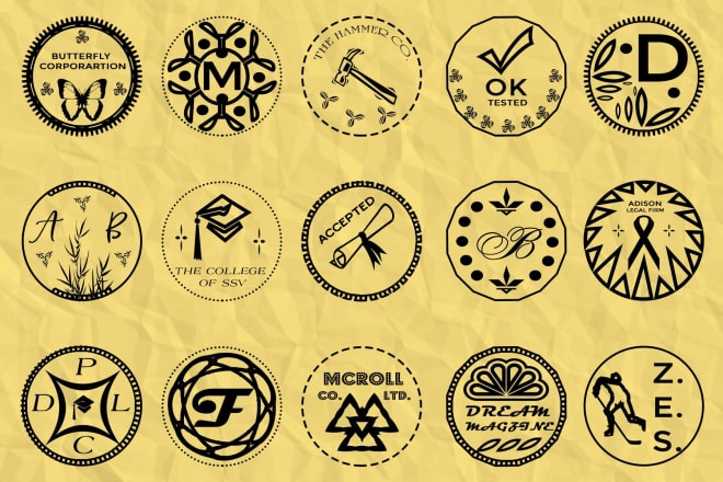 I will design customized wax rubber seal stamp logo