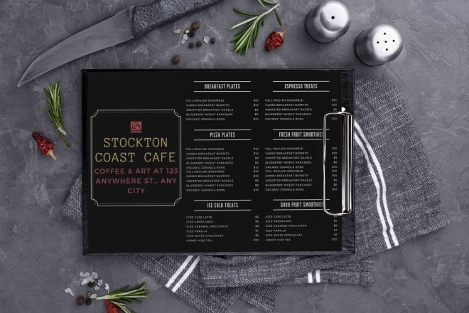 I will design editable restaurant menu, digital menu, menu board