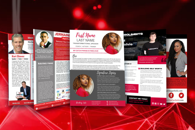 I will design epk, media kit, press kit, speaker kit, one sheet