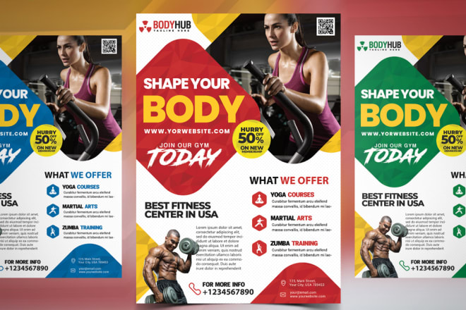 I will design fitness, beauty, fashion flyers