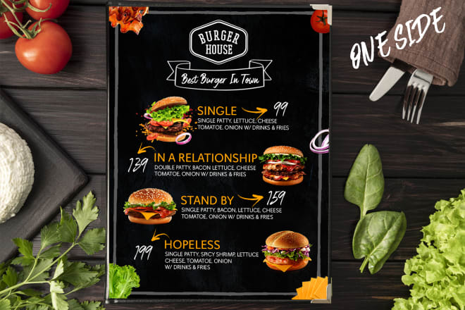 I will design food flyer or poster, restaurant or bar or cafe menu