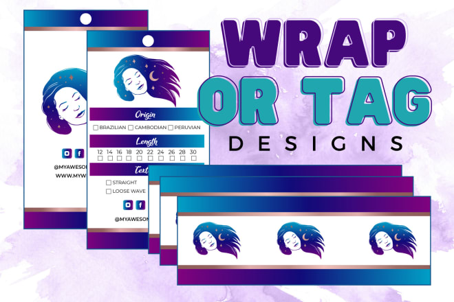I will design hang tags and bundle wraps for hair extensions
