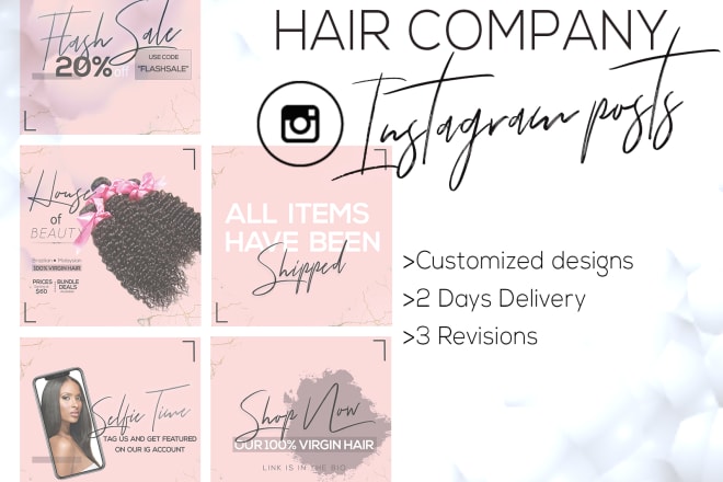I will design instagram posts for your hair company