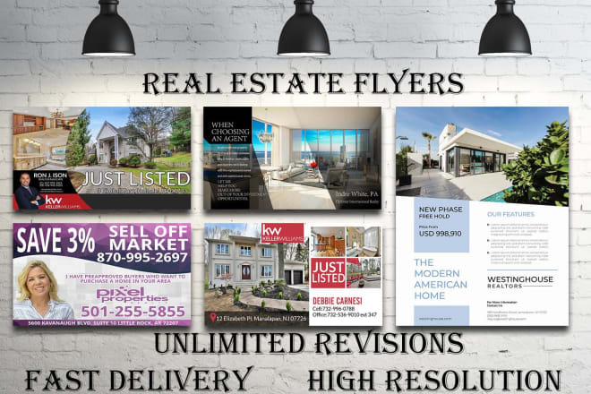 I will design just list sold open house real estate flyer