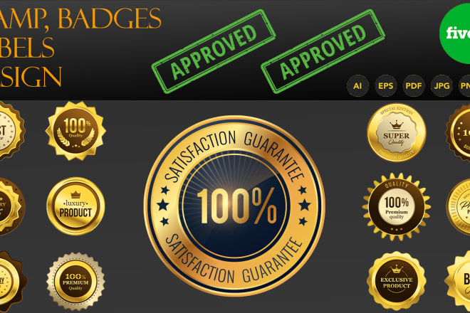 I will design luxury stamp, seal, web badge, award logo, monogram and sticker