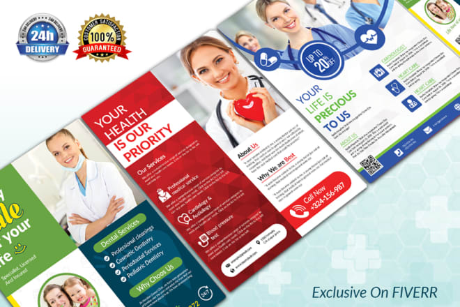 I will design medical, dental, fitness flyers or poster and eddm postcard