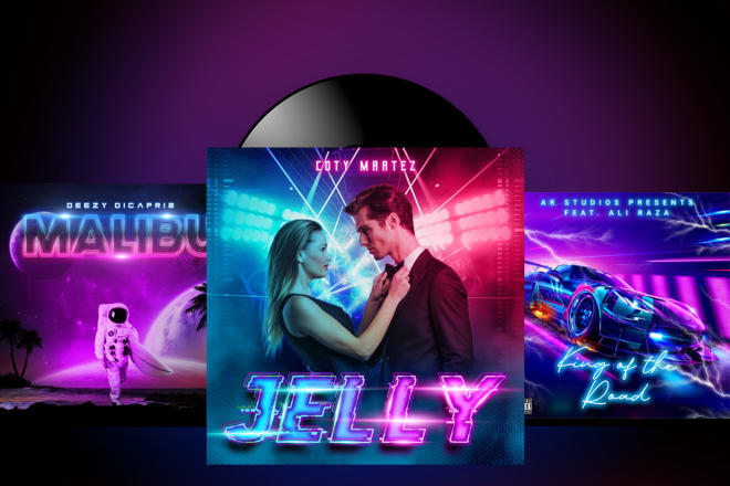 I will design neon single cover art album cover art mixtape cover