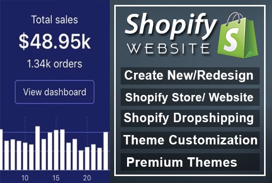 I will design new or redesign shopify website shopify store