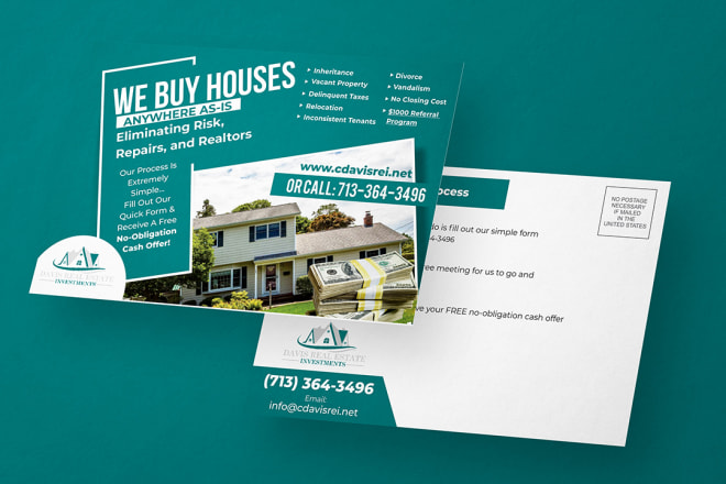 I will design real estate postcard, flyer,leaflet concept