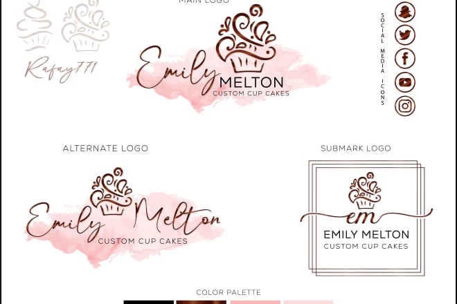 I will design restaurant logo, fast food, cup cake, bakery signature branding kit