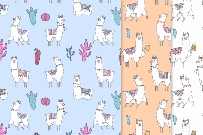 I will design unique hand drawn seamless pattern