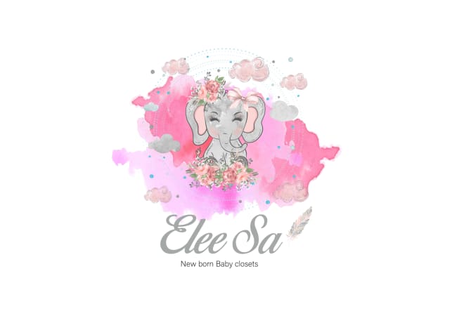 I will design watercolor baby logo for your product and business