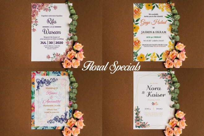 I will design wedding cards, invitation cards, greeting cards etc