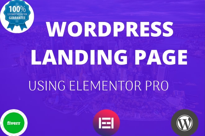 I will design wordpress landing page with elementor pro