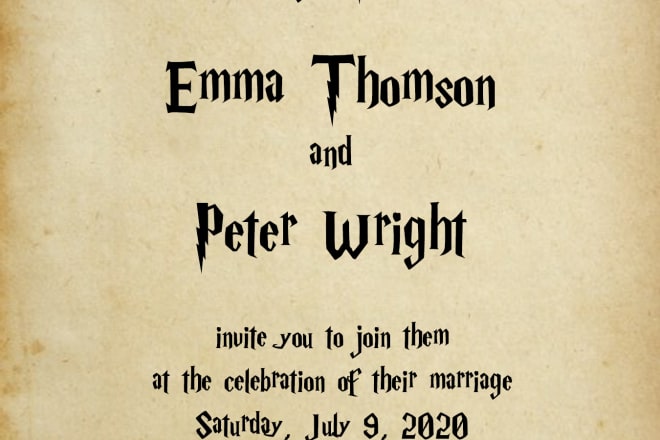 I will design your harry potter invitation