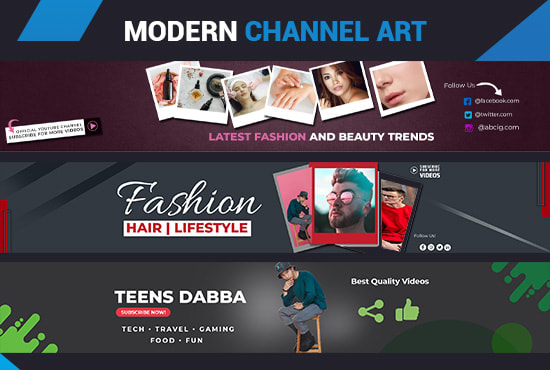 I will design youtube channel art with profile picture