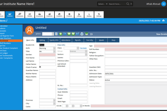 I will develop school management system in ms access