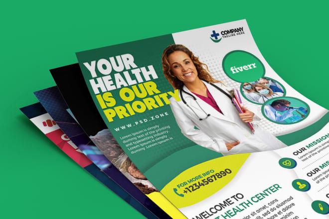 I will do a professional flyer, brochure, leaflet, or poster design