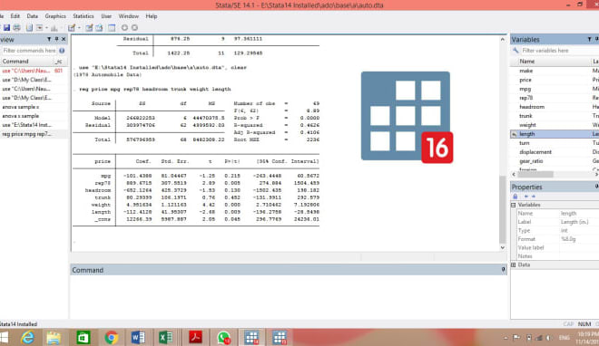 I will do analysis on the stata and r