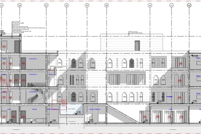 I will do architecture floor plan, elevation, section, drafting, house