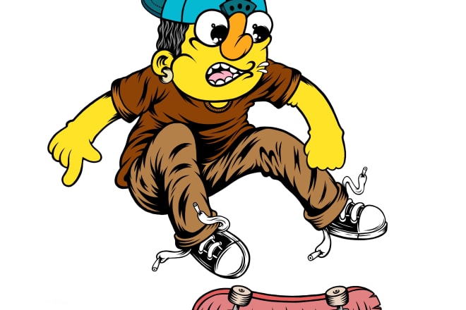 I will do awesome illustration for skateboard