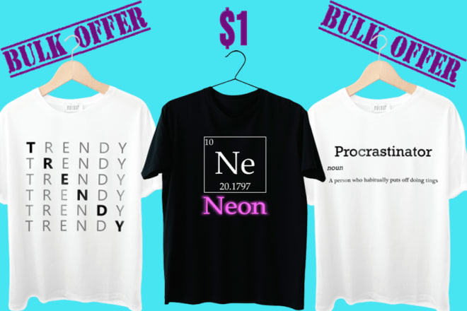 I will do bulk typography t shirt designs and streetwear clothing