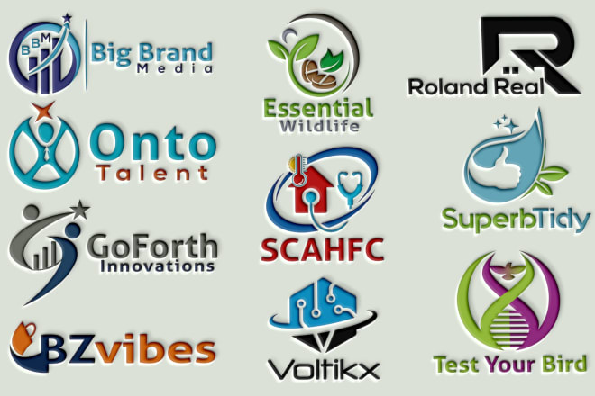I will do business name brand company domain slogan with logo