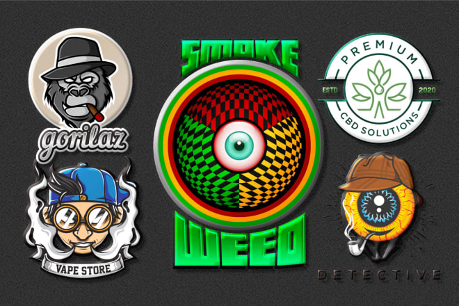 I will do cannabis,hemp,cdb,organic,vegan,edible logo or label