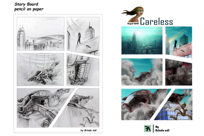 I will do concept art and storyboard for you