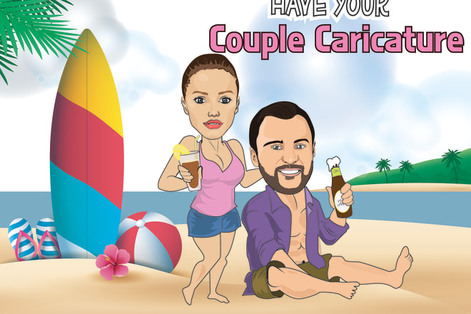 I will do couple cartoon caricature for you