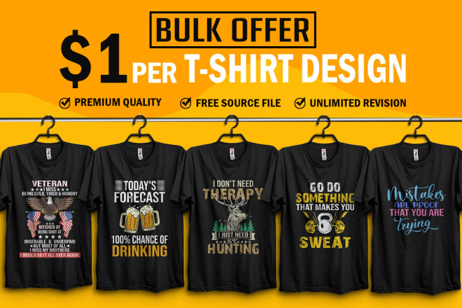 I will do custom t shirt design and typography t shirt design