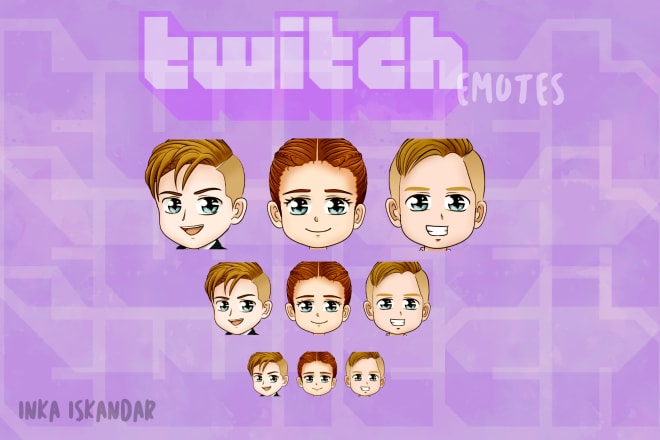 I will do custom twitch emotes free commercial use in chibi anime style